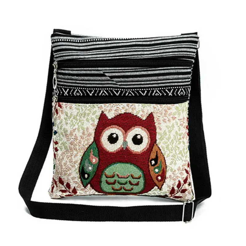 4 Styles New coin purse Mini Wallet Holder vintage Embroidered Owl Tote Bags Women Postman Package Travel bag Handbags