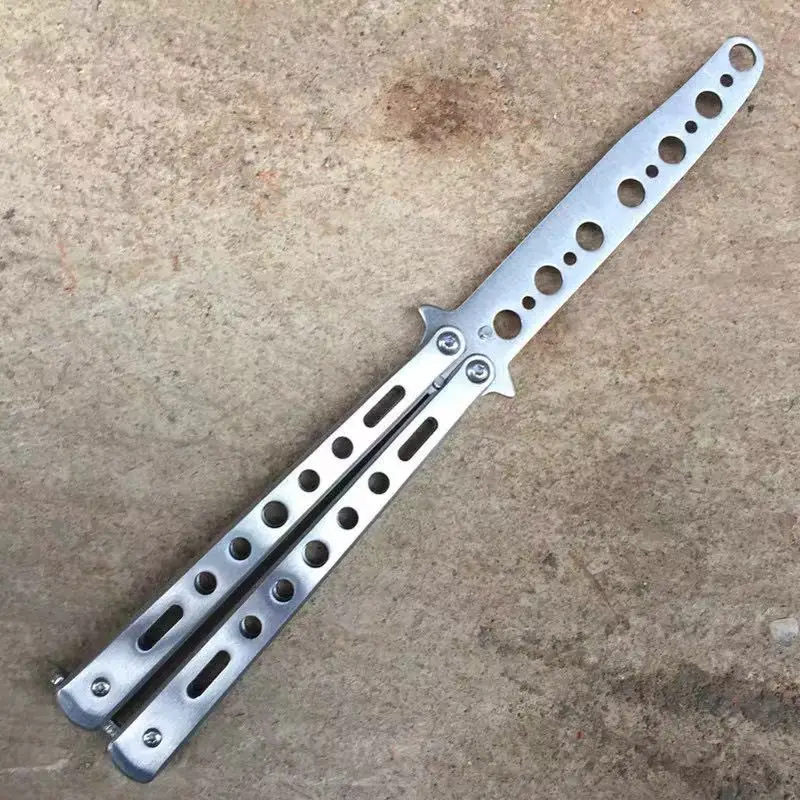 Foldable Butterfly Knife Portable Transformable Blunt Balisong Pocket Trainer Survival Knife Training Tool For Outdoor Game