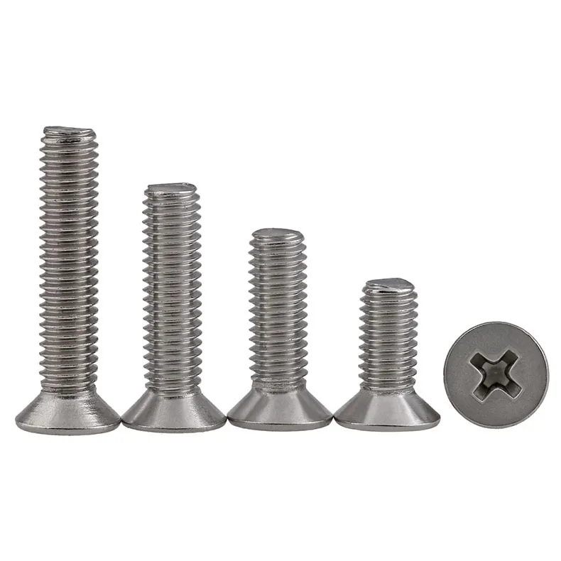 

KM Authentic 304 Stainless Steel Cross Countersunk Machine Screw GB819 Flat Head Screw M1 M2.5 M3 50PCS