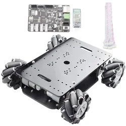 Duplo Chassis Mecanum Roda Kit, Robot Car Chassis Kit, Encoder Motor para Arduino Raspberry Pi, DIY STEM, STM32, 5kg, 12V, 4Pcs