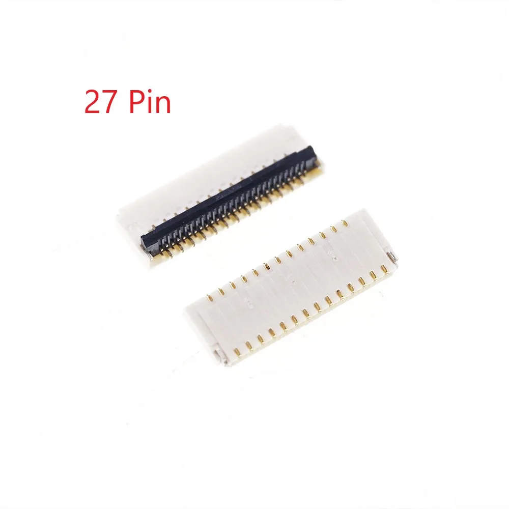 10 Pcs FPC Connector 27 Pin 0.3 mm Pitch 0.9 mm Height Back Flip Type Dual Sided Top and Bottom Right Angle SMT FH35C-27S-0.3SH