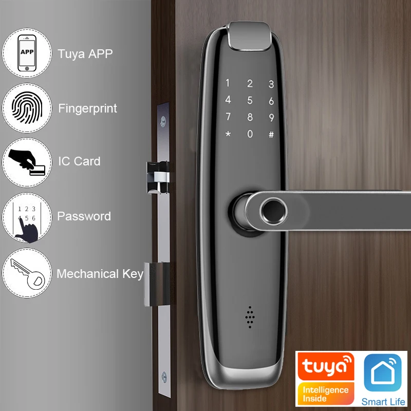 RAYKUBE X8 Wifi Biometric Fingerprint Intelligent Tuya APP Password IC Card Electronic Door Lock Home Security Keyless