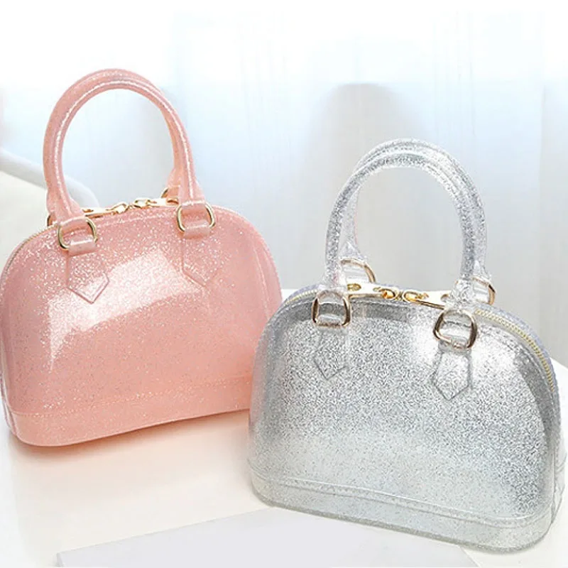 Luxury PVC High Quality Shoulder Bag Candy Colors Jelly Handbag Shell Shoulder Bag Beach Crossbody Bag Bolsa Purse