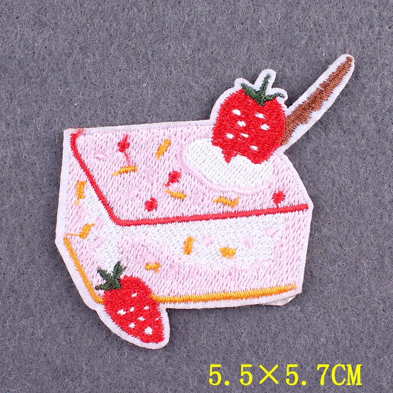 Fruit Food Iron On Patches For Kids Clothes Applique Avocado Cake Embroidered Patch Badges For Backpack DIY Clothing Stripes