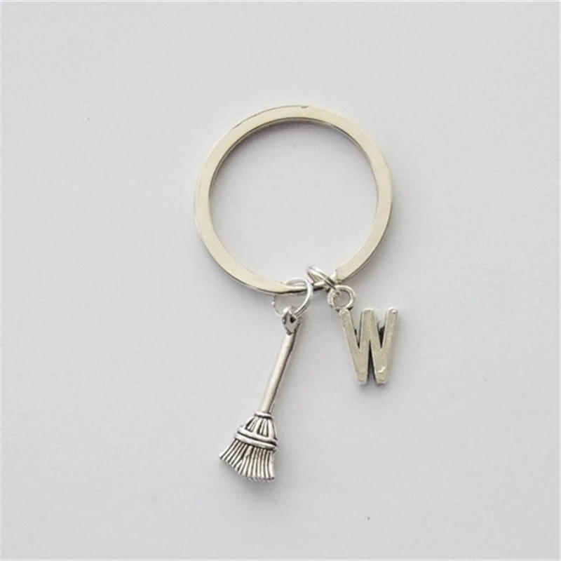 

Halloween Keychain, Witch Gift, Witch Accessories, Witch Keychain, Broom Keychain, Witch Purse Charm, Initial Keychain