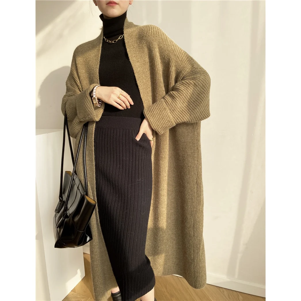 [ZAYAU]Autumn and Winter Solid Color Sweater women's Loose Fit, Hong Kong Style, Retro, Thick and Fashionable, Medium