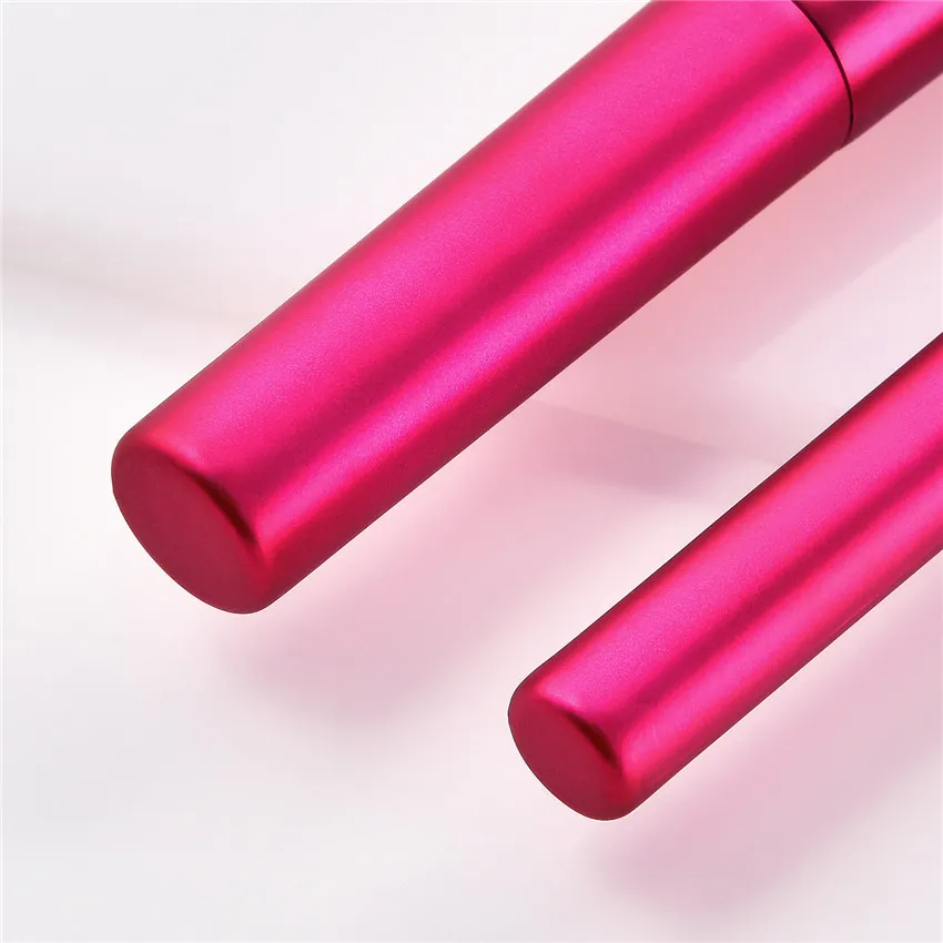 SAIANTTH New oblique head loose powder brush Rose red aluminum tube blush rouge foundation single makeup brushes Beauty tools