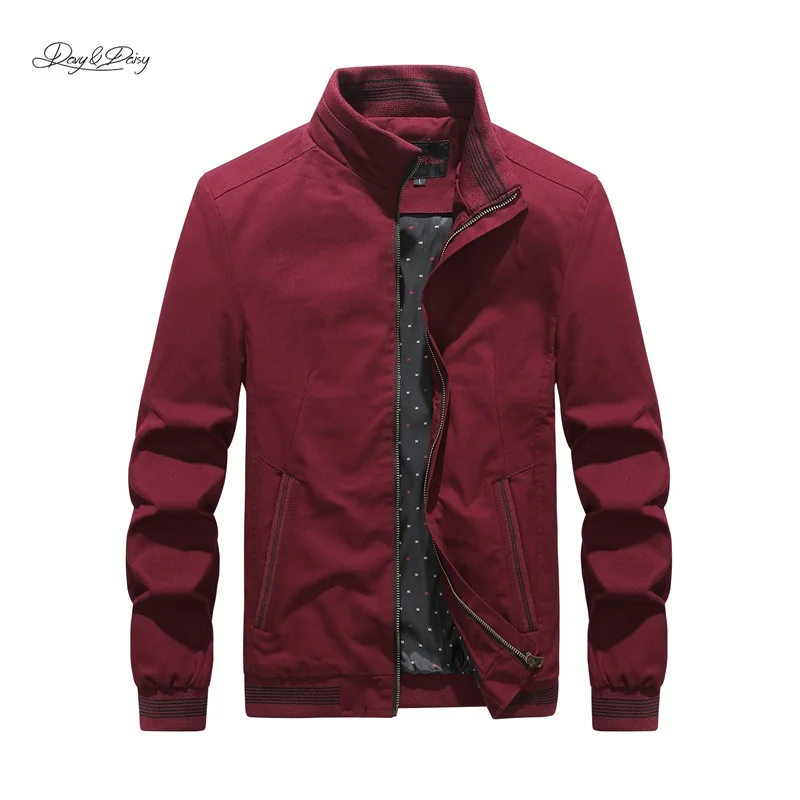 

2021 DAVYDAISY New Men Jacket Classic Autumn Early Winter Coat 5XL Thin Linner Casual Regular Fit Zipper Stand Collar JK125