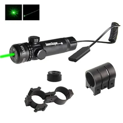 Tactical Green Red Dot Laser Sight Rifle Hunting Scope 20mm Airsoft Sport Rail & Barrel Pressure Switch Mount For Shooting