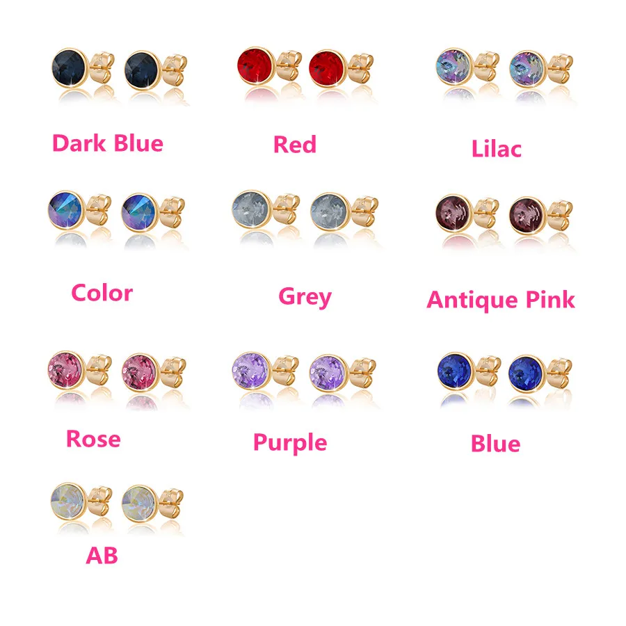 Xuping Jewelry Hot Sale Simple Elegant Style Crystal Studs Earring for Women Girls A0061203