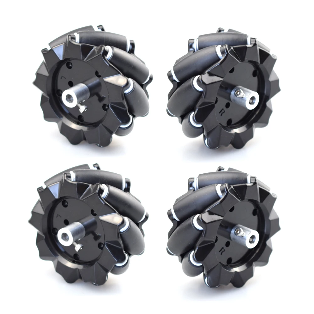 4pcs 80MM High Hardness Plastic Omni-directional Mecanum Wheel with TT Motor Connector for Smart Robot Car Arduino DIY Robot