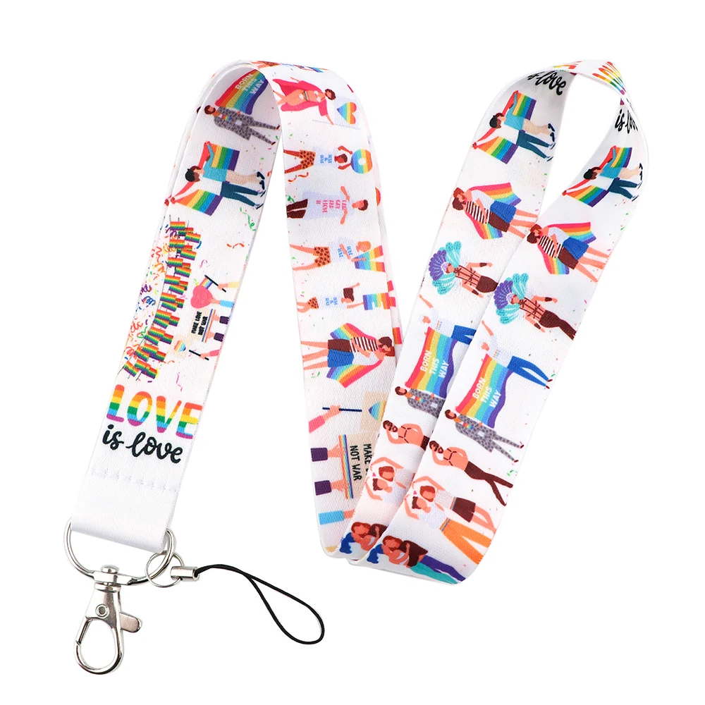 LX741 Hot Sale Homosexuality Lanyard badge ID Card Holder Neck Strap Clip Mobile Phone Neck Straps Cute For Friends