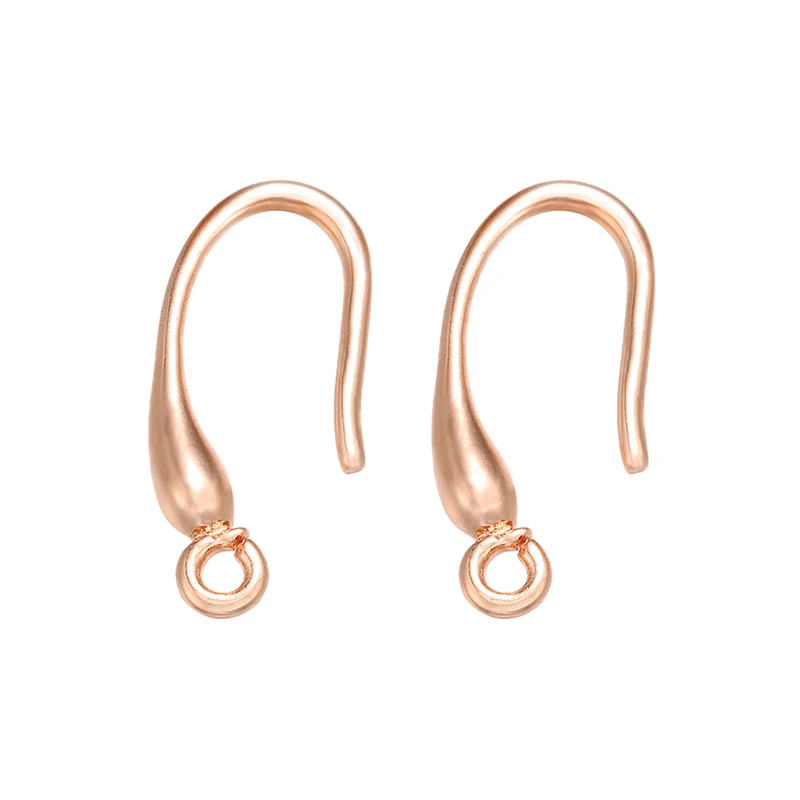 ZHUKOU two pair 8x19mm brass gold color ear hooks for DIY handmade women's earrings jewelry accessories model: VE107