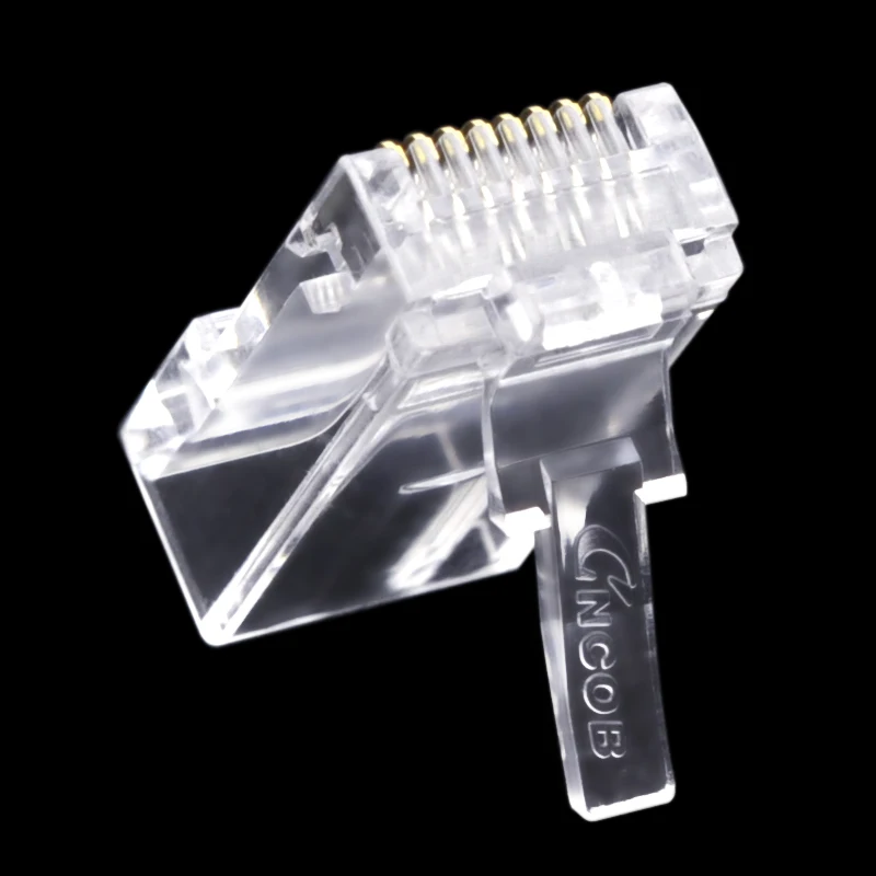 CNCOB Cat6 2-Piece RJ45 موصل ، RJ-45 ينتهي ، UTP 8P8C شبكة التوصيل ل Cat 6/Cat5e إيثرنت كابل (OD:1.1 مللي متر)