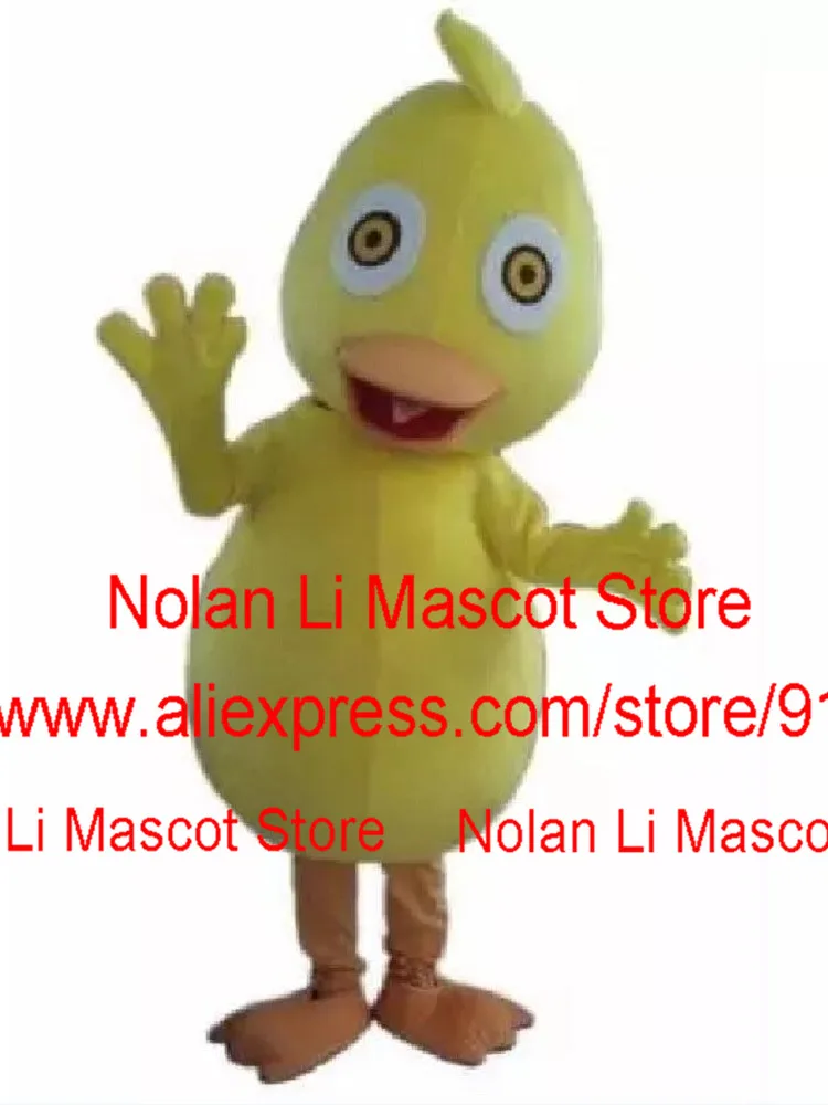 Hot Sale Adult Cute Yellow Chick Mascot Costume Cartoon Character Cosplay Birthday Party Fancy Dress Christmas Gift 1255