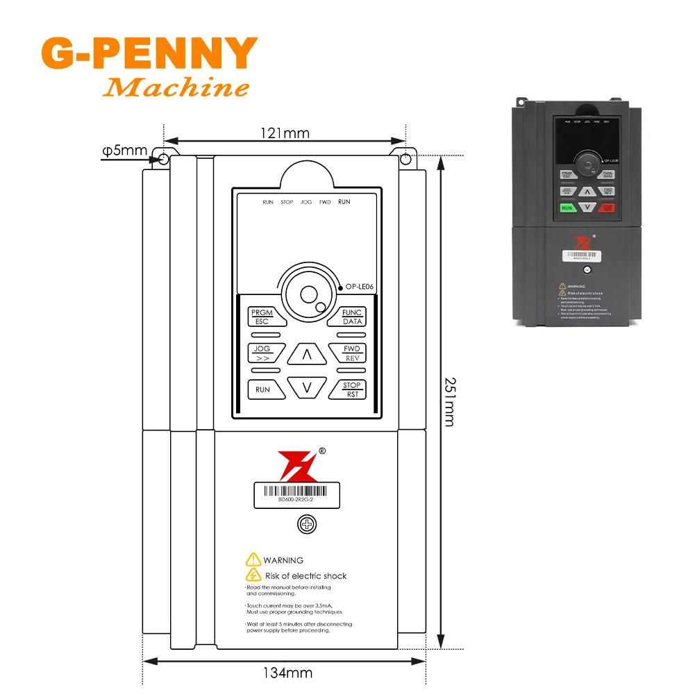 FULING Inverter VFD 2.2kw  220v / 380v Vector Frequency Drive Inverter 1HP or 3HP Input 3HP Output Motor Speed Control 0-1000Hz