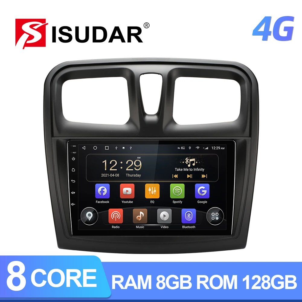 

Автомагнитола ISUDAR T72 Android 10 для Renault Logan 2 2012 - 2019 Sandero 2 2014 - 2019 мультимедийный видеоплеер навигатор No 2din