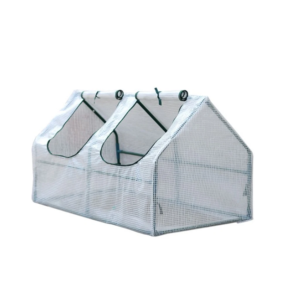 Home Garden 120*60*60CM Mini Cloche Greenhouse with PE Cover ,Steel Frame and Zipper Doors