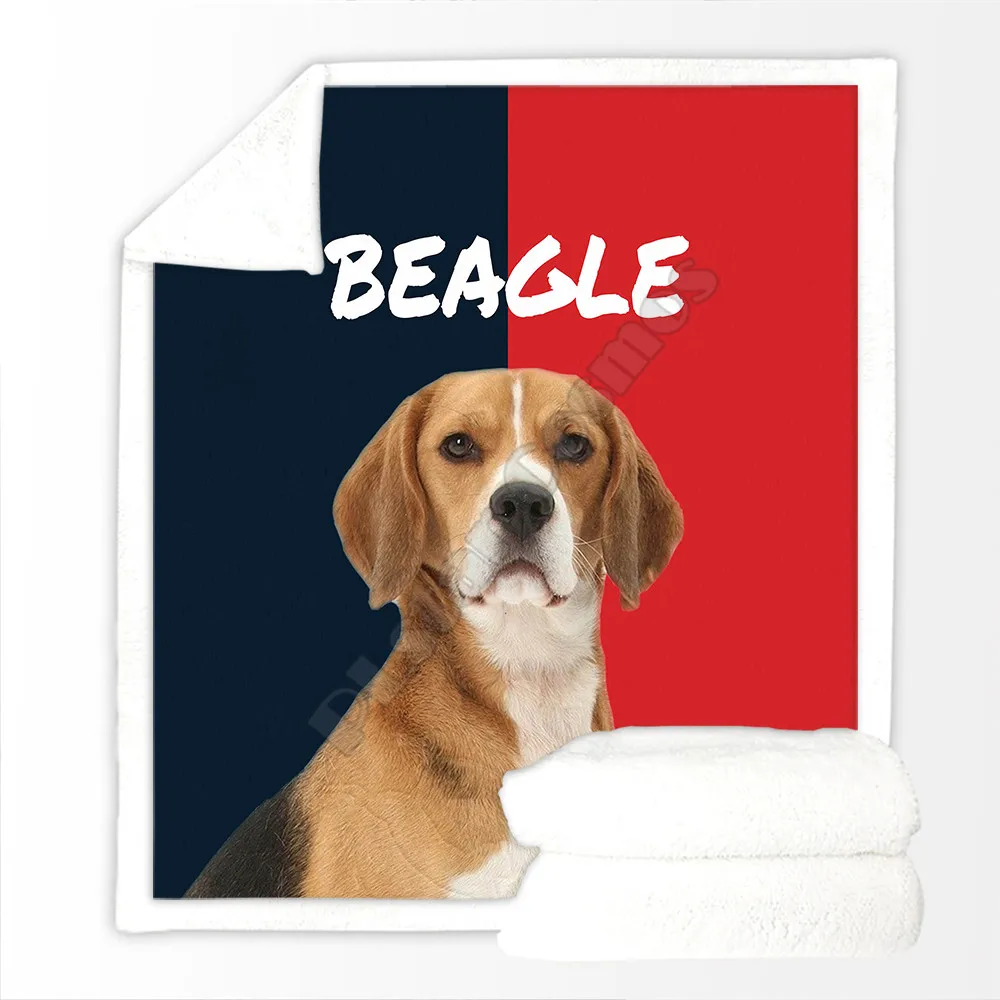 

Funny Beagle Cattle Cozy Premium Fleece Sherpa 3D printed Fleece Blanket on Bed Home Textiles Dreamlike