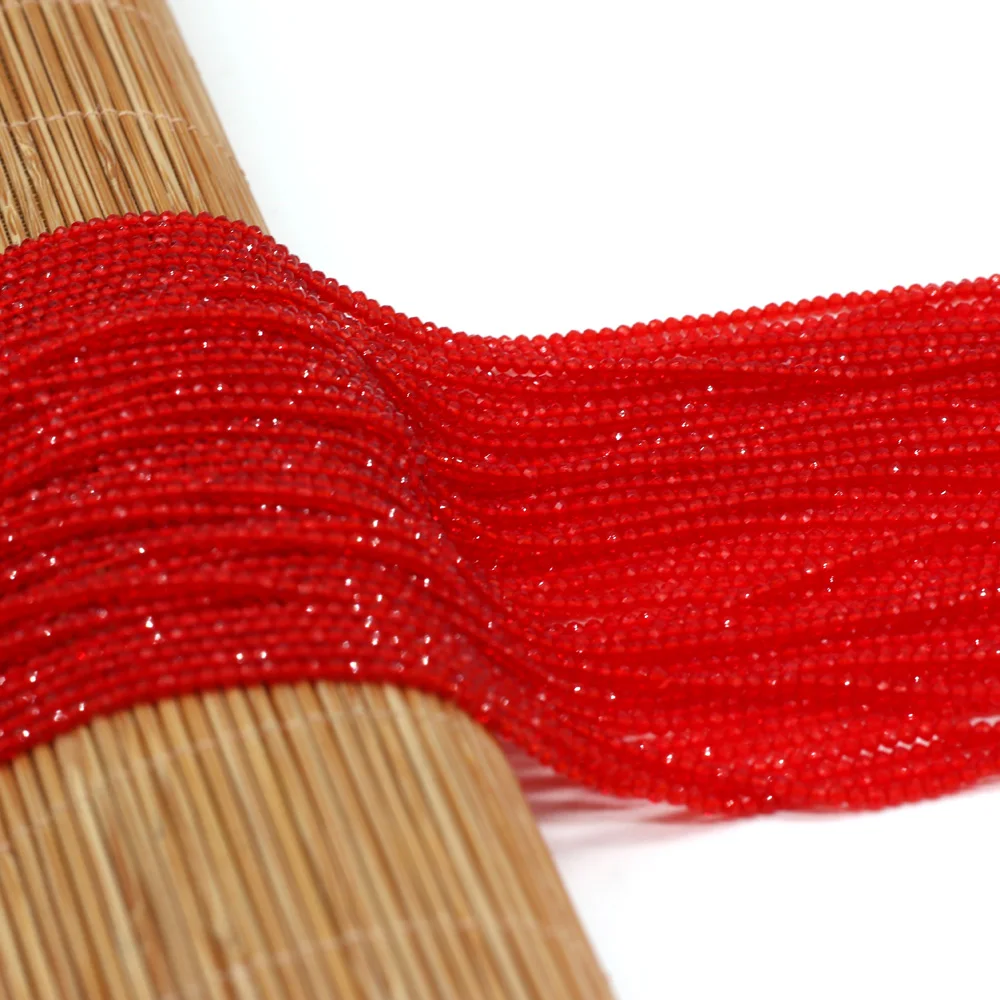 Perline rotonde 2mm squisite pietre semipreziose naturali spinello rosso branello allentato per gioielli da donna che fanno collana braccialetto fai