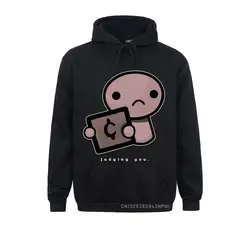 The Binding Of Isaac Sweatshirt Judging You Dark Background Hoodie Oversized Streetwear Pullover Funny Graphic Male Sportswear