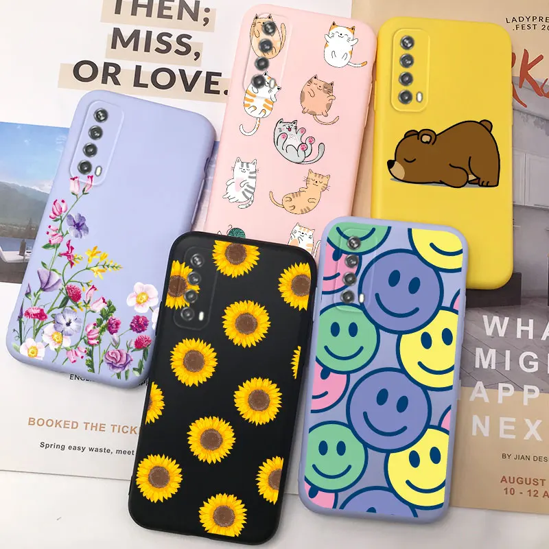 Cartoon Case For Huawei P Smart 2021 2019 Y9 Prime P Smart Pro 2019 PSmart Z Case Cover Silicone Cute P Smart 2021 TPU Cat Smile