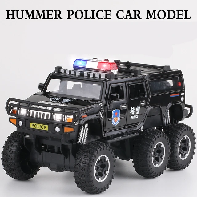 1/28ハマーH2 6*6タイヤ合金車モデルdiecasts金属おもちゃ修正された警察オフロード車車モデル音と光キッズギフト - AliExpress