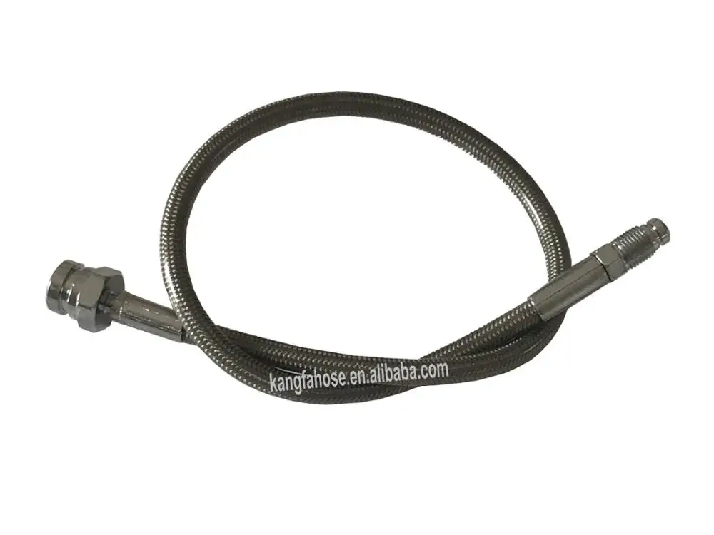 

PU Covered Motorcycle Brake Oil Hose Line Stainless Steel Braided PTFE Pipe With Hexagonal Joint And Outer Filament