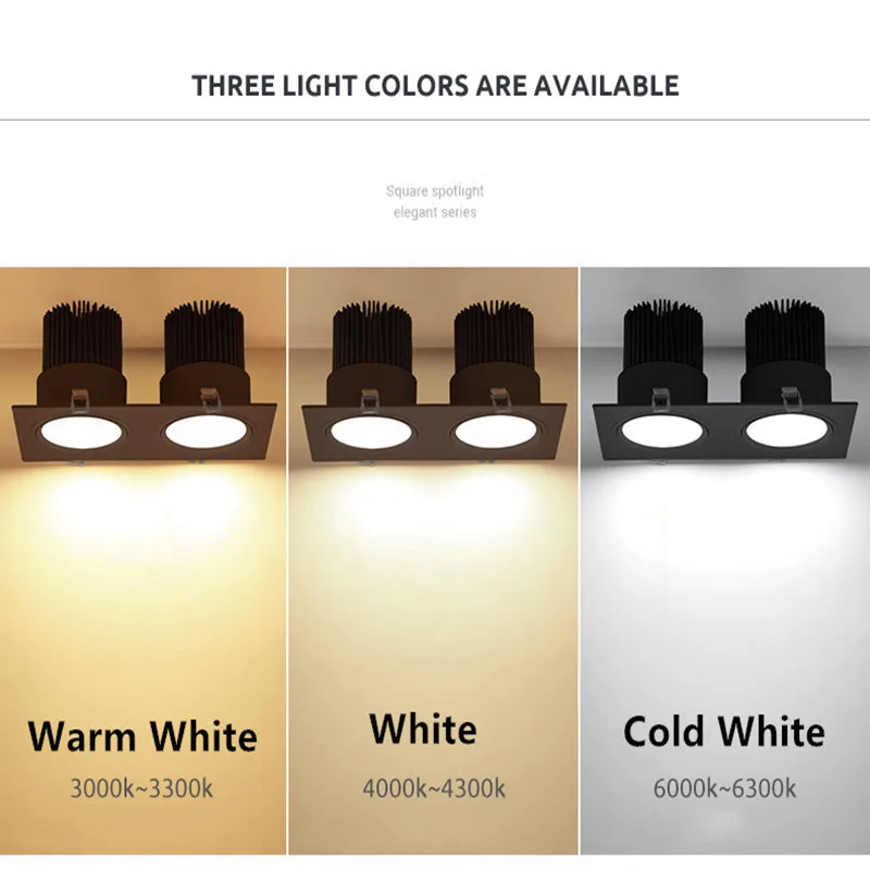 Faretto da incasso a Led quadrato da soffitto faretto cob dimmerabile 7w 10w 20w AC85-265V luci da incasso a soffitto illuminazione per interni