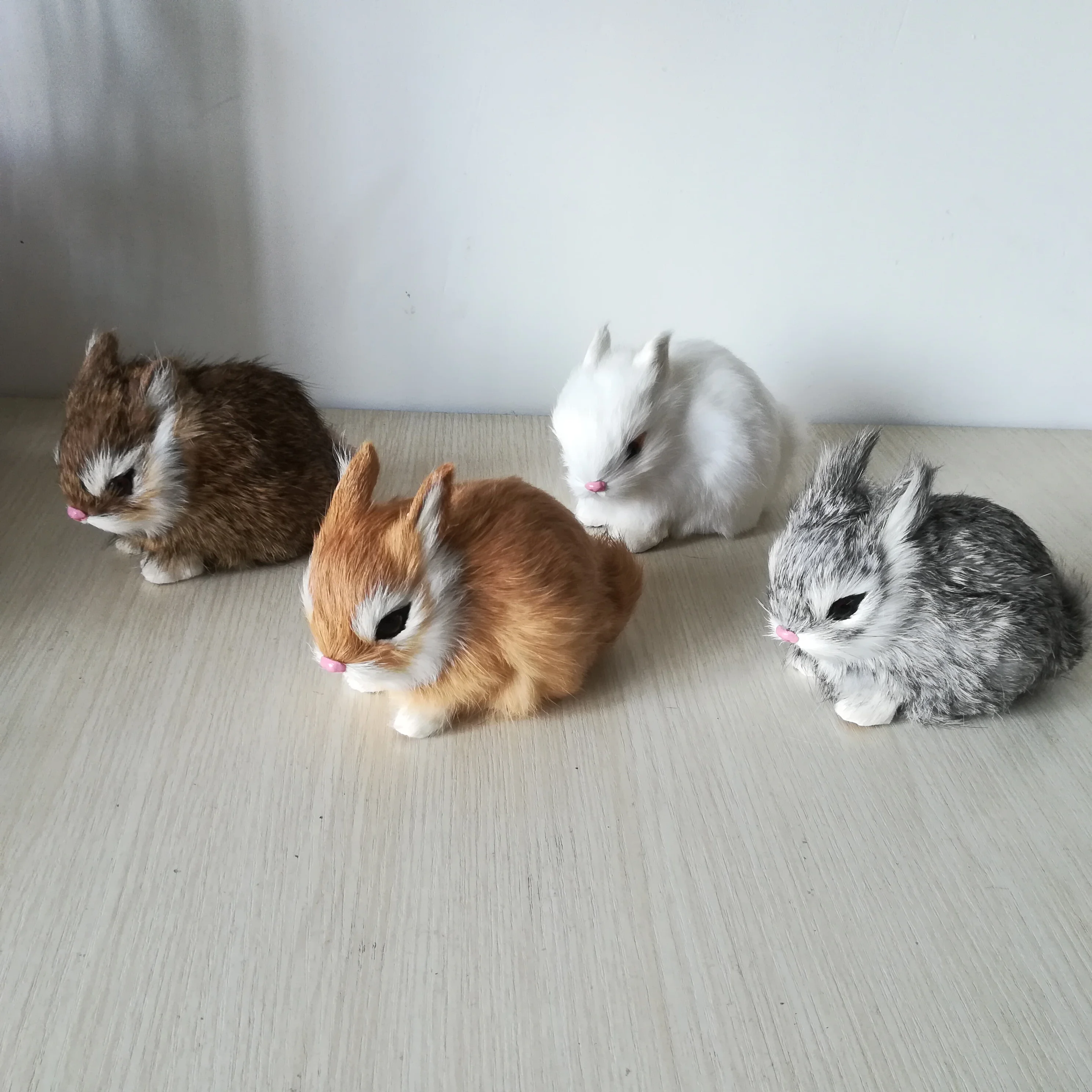 lifelike toy rabbit hard model handicraft,plastic&furs small 13x10cm rabbits one lot/4 pieces home decoration toy gift w0040