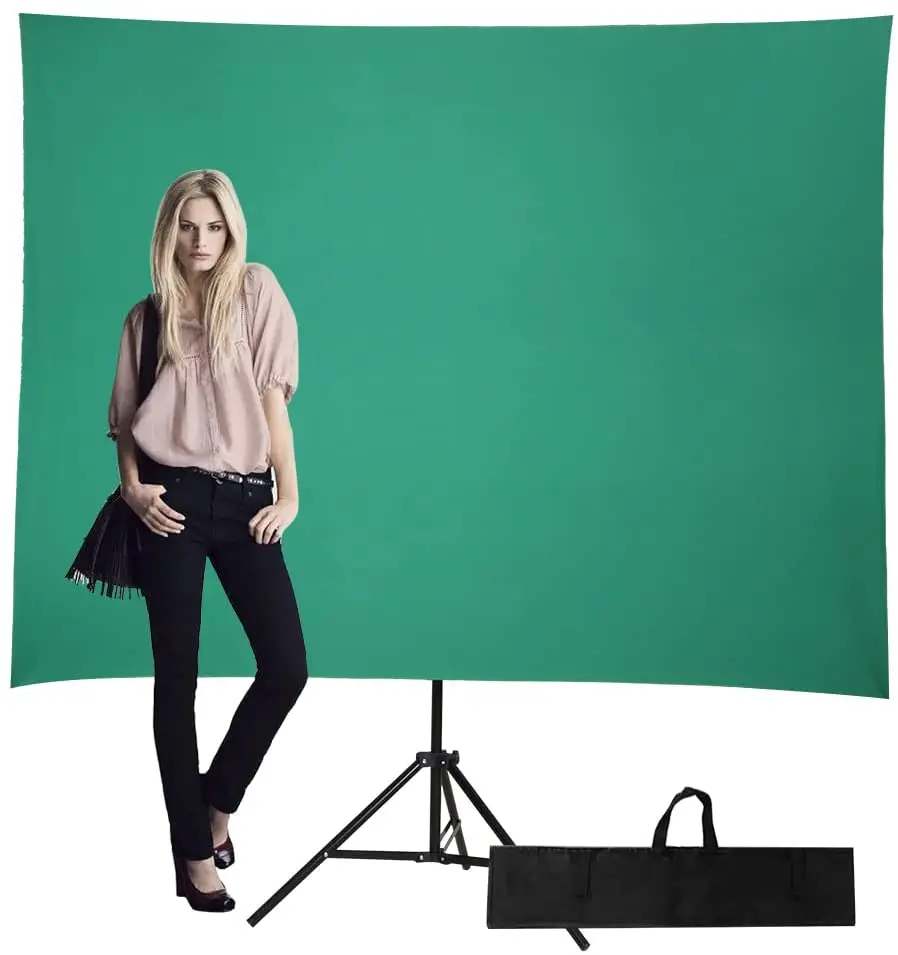 

5x6.5ft Backdrop with Stand,Wrinkle-Resistant Collapsible Background Chromakey White Screen for Photo Studio Video