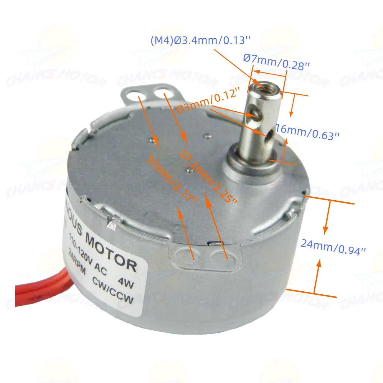 CHANCS TYC-50 Small Synchronous Gear Motor 110V AC 30-36RPM CW/CCW 4W Electric Motor For Home Projects