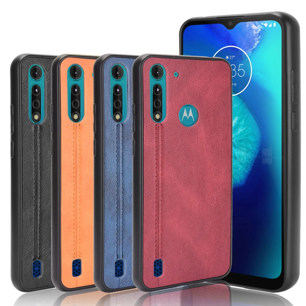 For Motorola Moto G8 Power Lite Case Suture Soft Edge PU Leather Hard Phone Cover For Motorola Moto G8 Power Lite Case