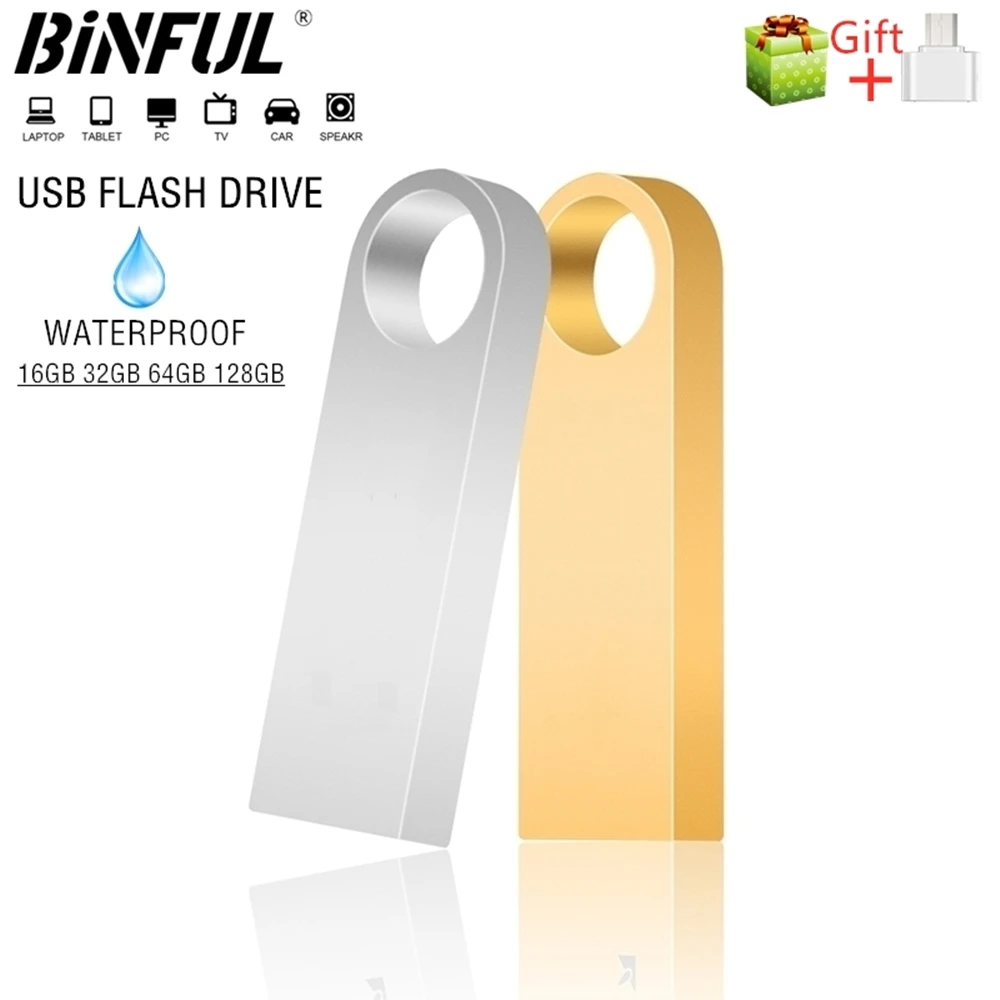 100% New Binful Usb Flash Drive 128GB 64GB 32GB Pen Drive 4GB 8GB 16GB Pendrive флешка Memory Stick Waterproof Gift Mirco TYPE-C