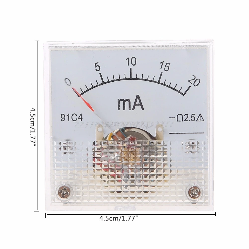 91C4 Ammeter Analog Current Meter Panel Mechanical 2 3 5 10 20 30 50 100 200 300 500mA