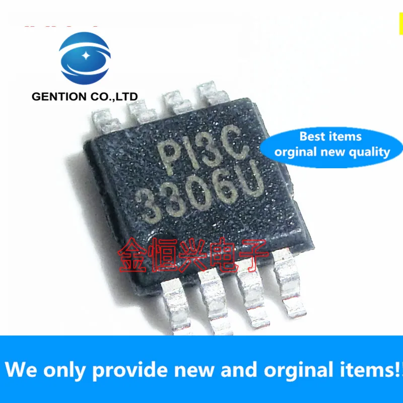10pcs 100% orginal nova PI3C3306UE PI3C3306U MSOP-8