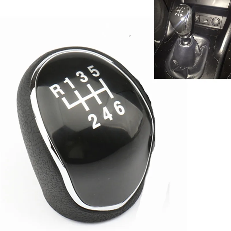 Chrome 6 Speed Manual Gear Shift Knob Shifter Stick Lever Handball Head For Hyundai IX35 2012 2013 2014 2015 2016