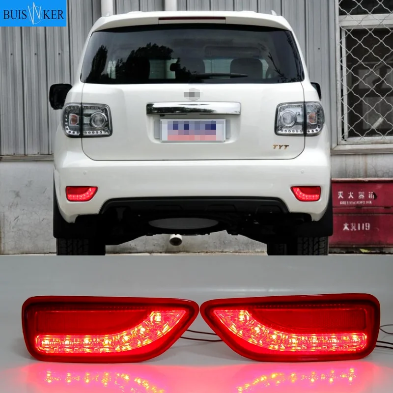 

LED Dynamic Turn Signal For Nissan Patrol Y62 2014-2019 Multi-function Rear Fog Lamp Bumper Light Auto Brake Light Reflector 2PC