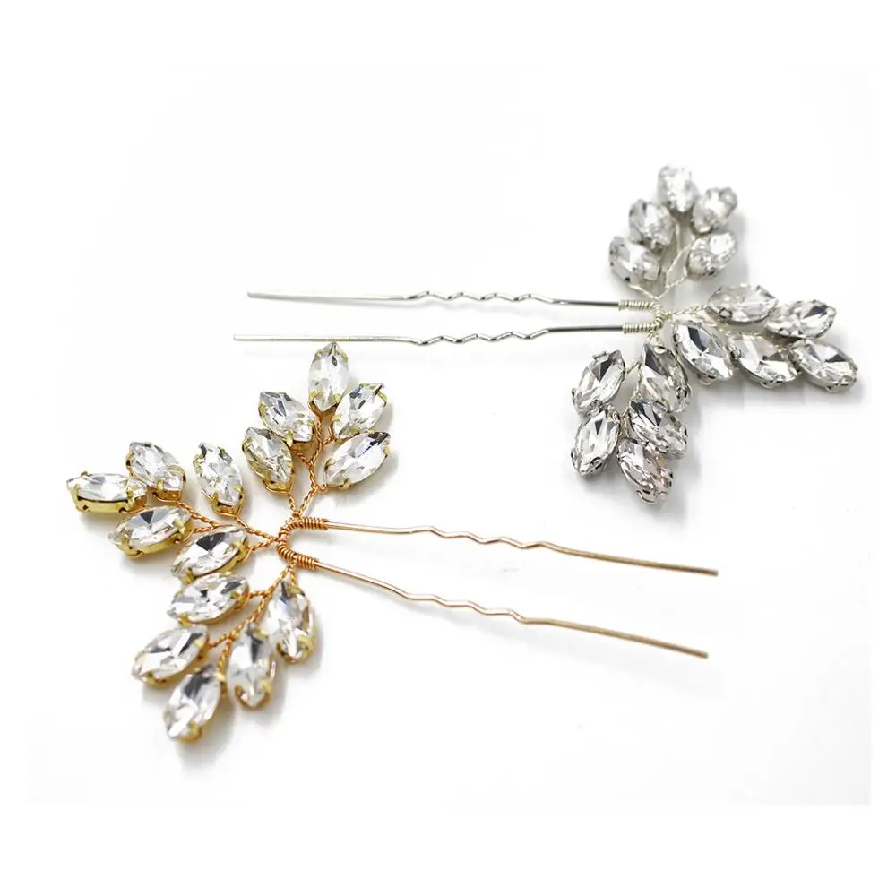 XL002 Horse eye diamond fashion korean hairpin clip handmade bridal alloy wedding headpiece classic hair decoration for girls