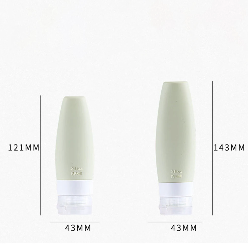 60/90ML Silicone Refillable Bottle Empty Travel Portable Packing Press For Lotion Shampoo Cosmetic Squeeze Containers Tools