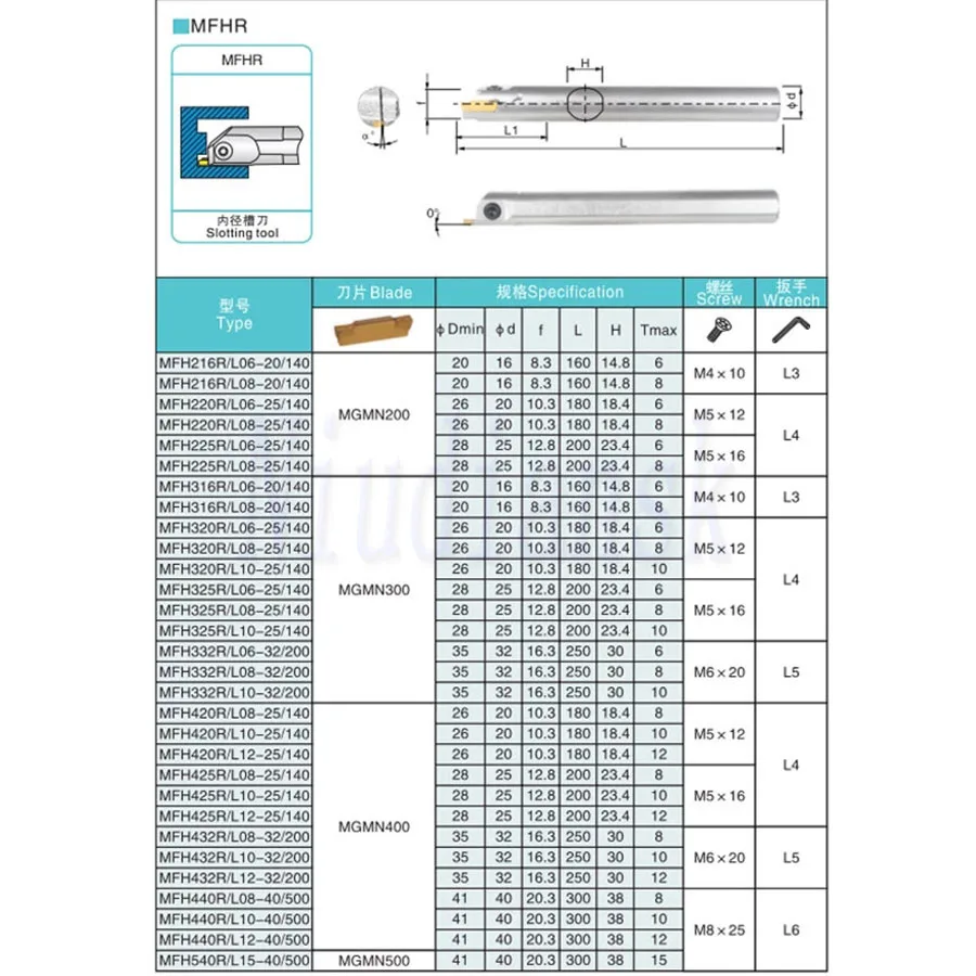 スロットツールホルダー,MFH216R06-20/140 MFH2.5-16R mfh220l,MFH316R06-20/140 mfh320r MFH325L10-25/140 CNCフライス盤用