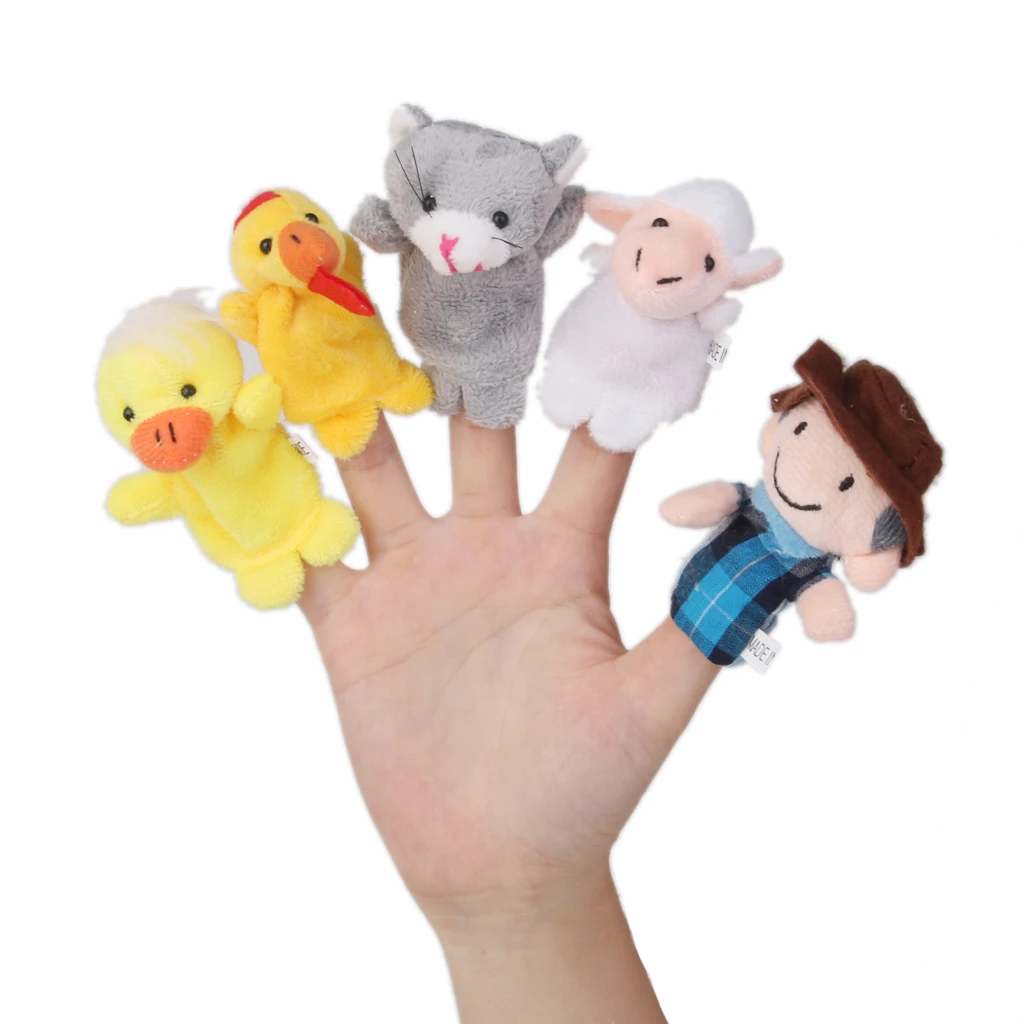 Set von Kinder Baby Pädagogisches Geschichte Erzählen Requisiten Bauernhof Tiere Finger Puppen Party Favors Weiche Spielzeug Geschenk