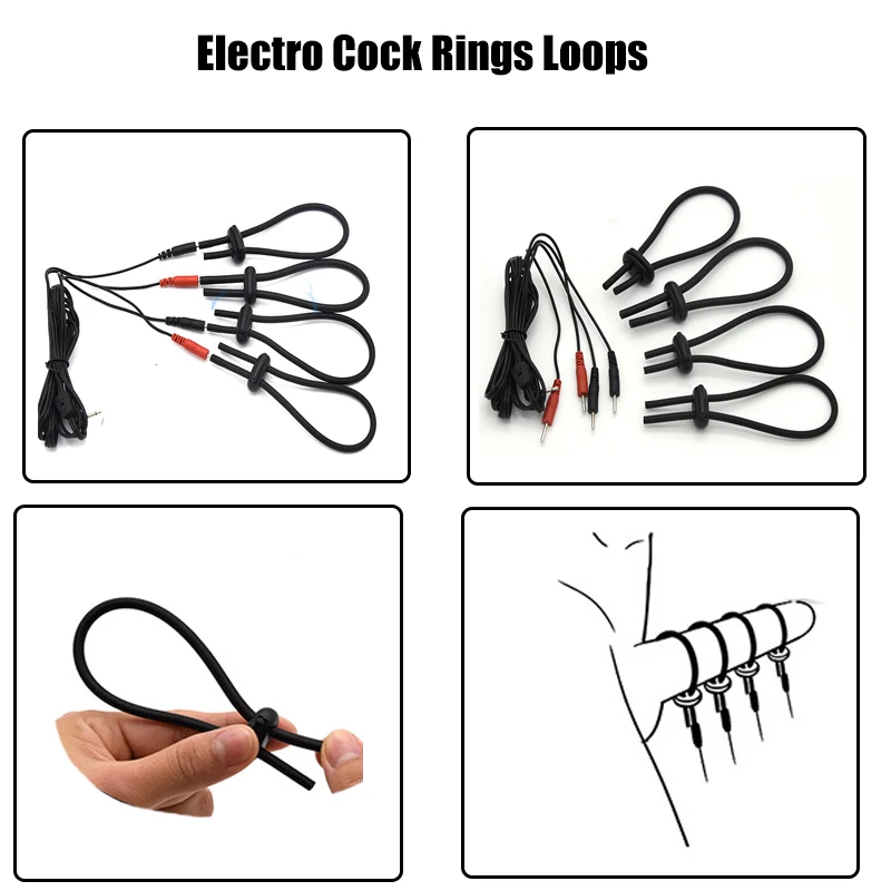 BDSM Strong Electro Shock Penis Ring Masturbator Electro Stimulation Cock Ring Massage Pad E-Stim Penis Extender Sex Toy For Men