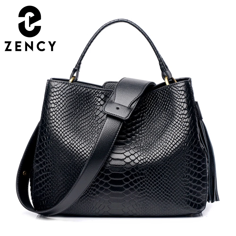 Zency Luxury Women Genuine Leather Handbags Fashion High Quality Female Shoulder Bag New Design Lady Top-Handle Bags