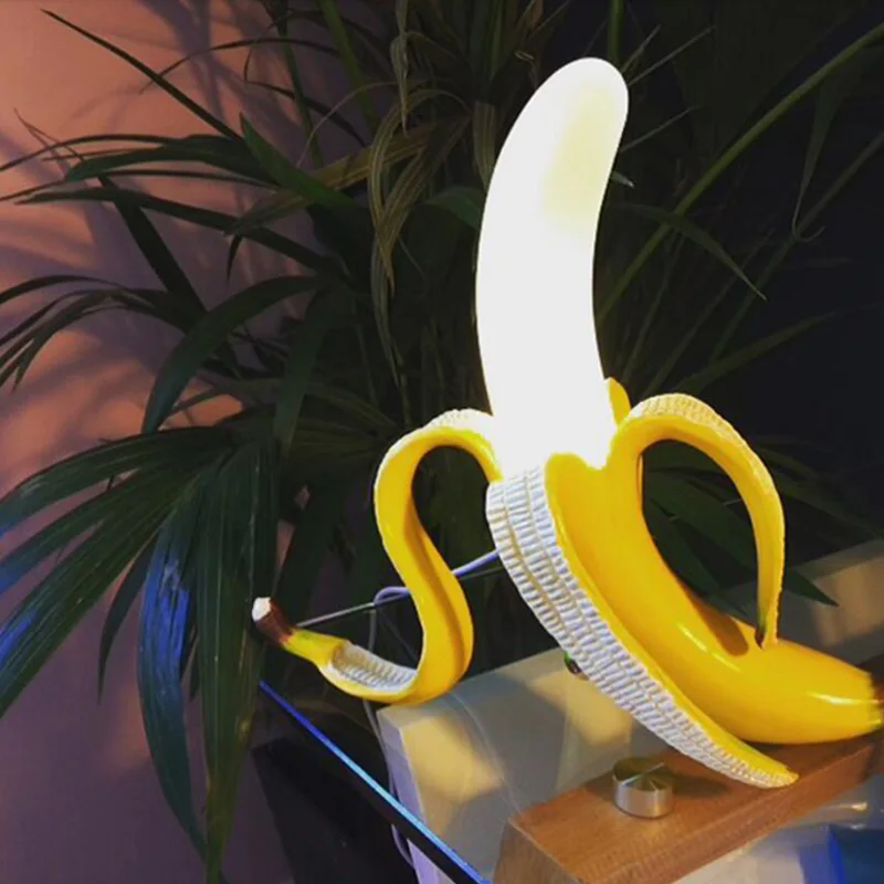 

Italy Banana Table Lamp Modern Living Room Glass Led Table Lights Bedroom bedside desk lamp Home Decor Lighting Fixture