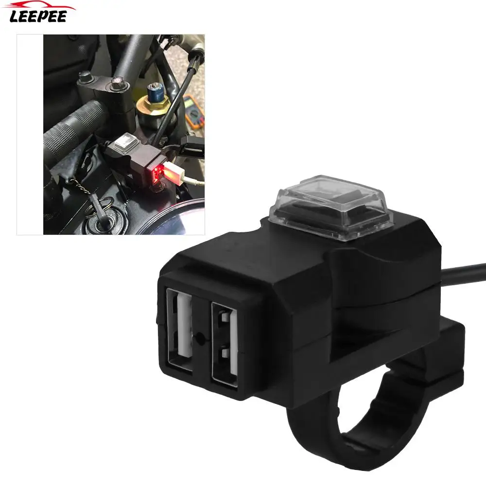 

Motorbike Motorcycle Charger Dual USB Port Waterproof for Phone Mobile Power Supply Socket 12V 5V 3.1A Adapter