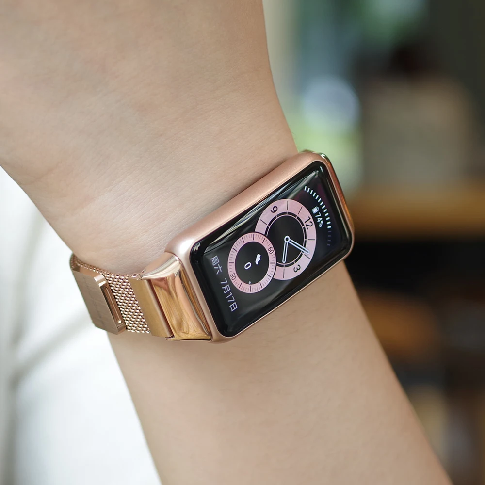 สำหรับ Huawei Honor Band 6สมาร์ทสายรัดข้อมือนาฬิกาสำหรับ Huawei Band 6สายรัดข้อมือโลหะ