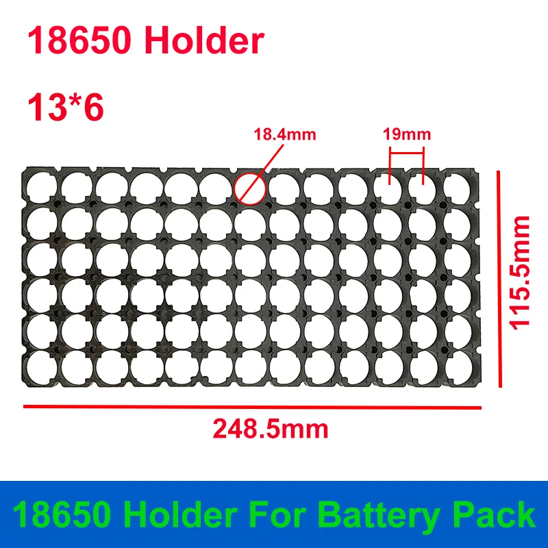 18650 Espaçamento titular 19mm 4*4 10*4 10*6 13*3 13*4 13*5 13*6 Integrado Não Emenda Titular Combinando 18650 2P 0.12 milímetros Tira Níquel