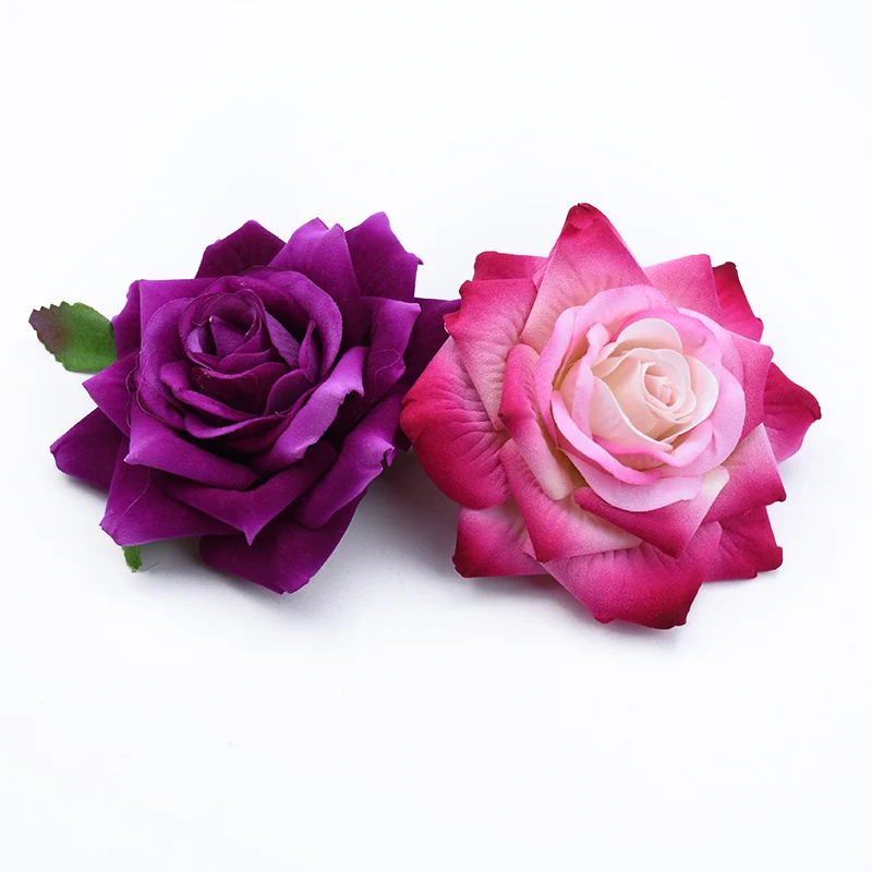 50PCS 10CM Große Rosen Künstliche Blume Dekoration Weihnachten Kränze Hochzeit Braut Zubehör Ausverkauf Kopfbedeckung Brosche – Detail 12