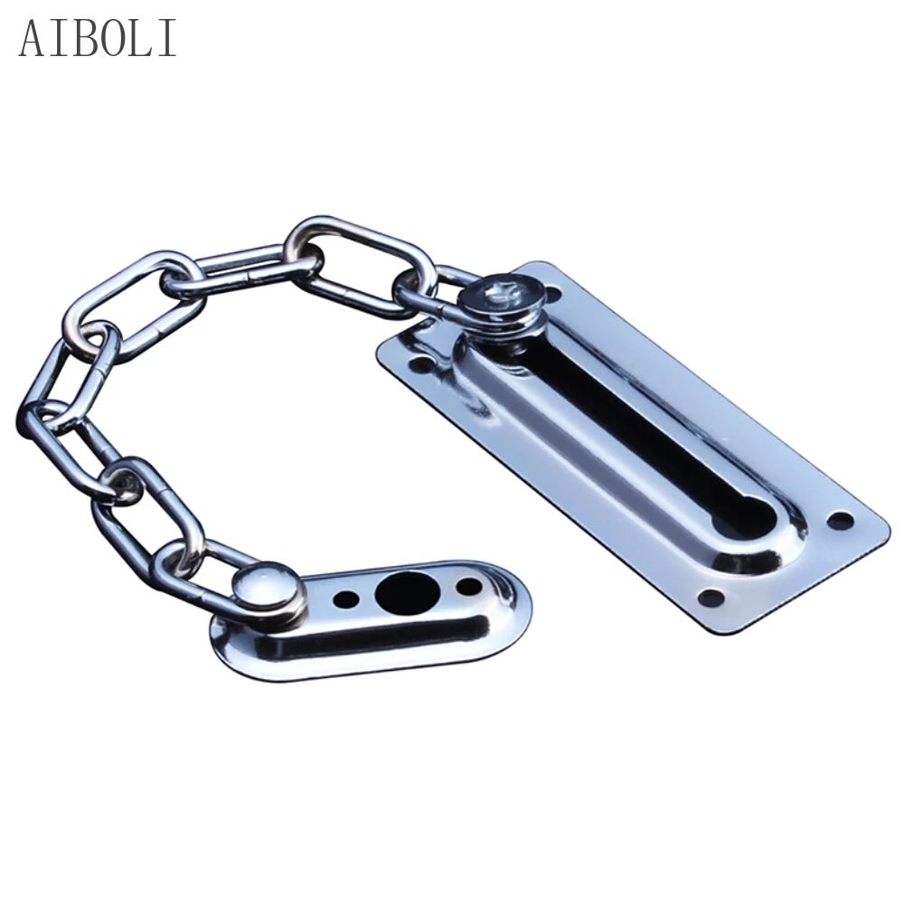 Stainless Steel Anti-Theft Chain Chain Door Guard with Spring Anti-Theft Press Security Lock Anti-lock Door Chain for Protection